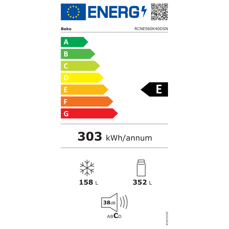 Réfrigérateur combiné-510 L - BEKO - RCNE560K40DSN