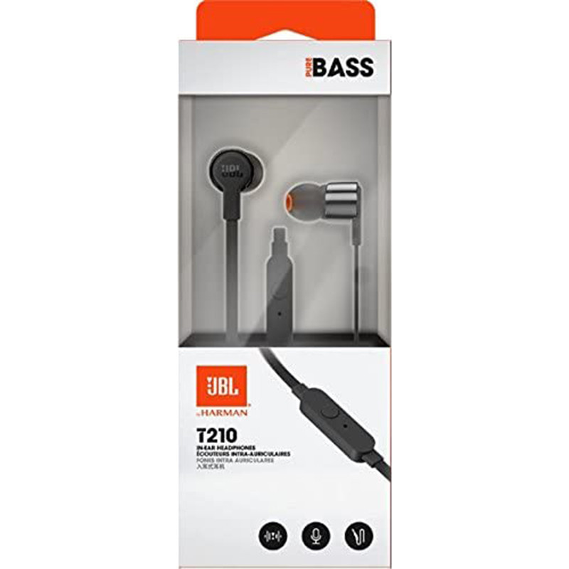 Ecouteurs filaire avec micro intra-auriculaire T210 Noir - JBL - JBLT210BLK