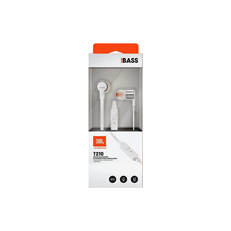 Ecouteurs filaire avec micro T210 Gris - JBL - JBLT210GRY