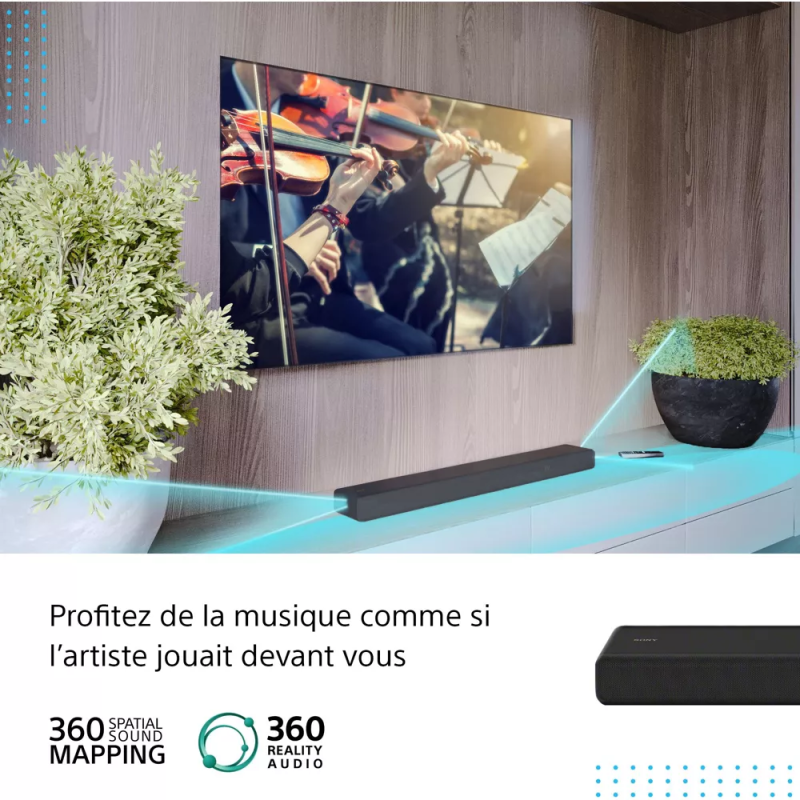 Barre de son avec caisson intégré 250W RMS Noir - SONY - HTA3000-CEL