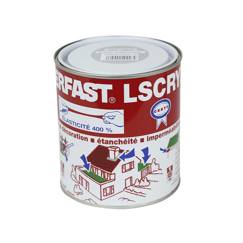 Revêtement d'étanchéité Lscryl 1Kg Gris Perle - EVERFAST - 4742