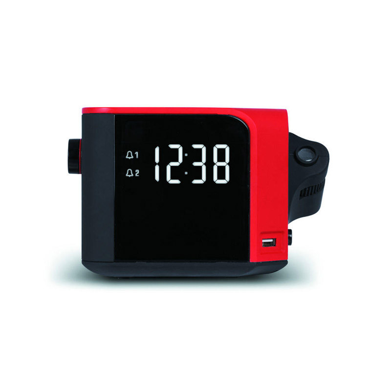 Radio Réveil Charge Luna Double Alarme Digital Rouge - SCHNEIDER - SCCG360ACLRED