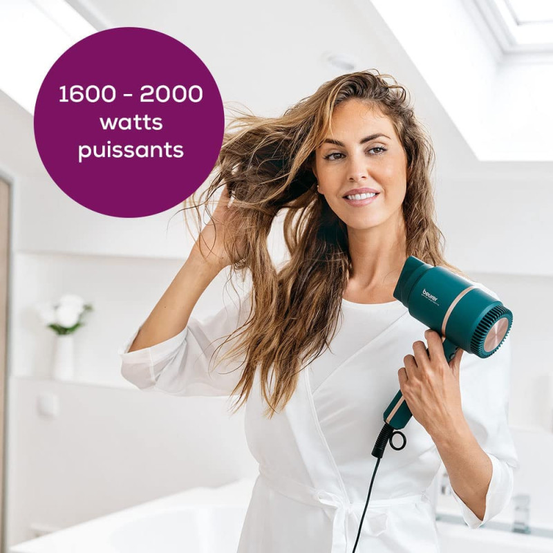 Sèche-cheveux pratique Comptact 2000W Bleu - BEURER - HC35