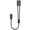 Adaptateur Audio Lightning vers 2x Entrée Jack 3.5mm Compact Noir - AKASHI - ALT22756