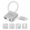 Adaptateur USB-C vers Jack audio + Charge Argenté - AKASHI - ALT26013