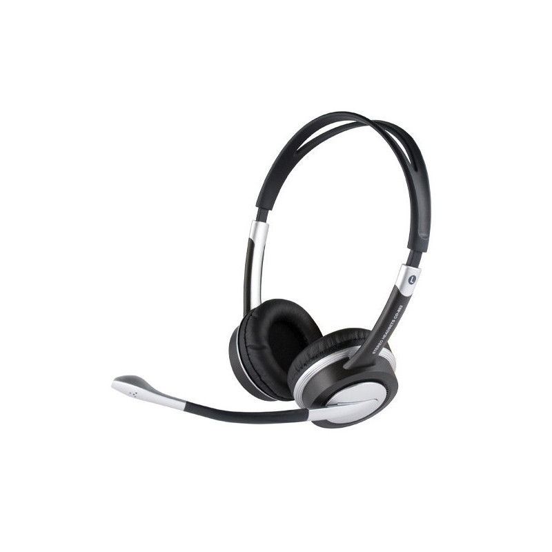 Micro Casque Filaire 2 Oreillettes Noir/Argenté - APM - 571181