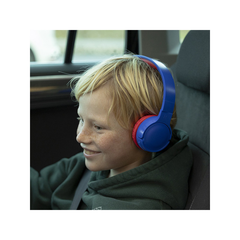 Casque Kids Bluetooth 5.1 + Micro Bleu/Rouge - AKASHI - ALT30607