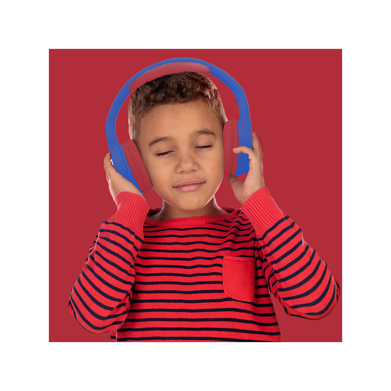 Casque Kids Bluetooth 5.1 + Micro Bleu/Rouge - AKASHI - ALT30607