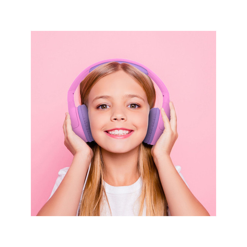 Casque Kids Bluetooth 5.1 + Micro Rose/Violet - AKASHI - ALT30614