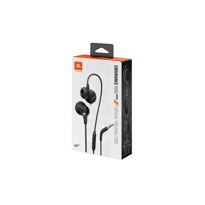 Ecouteurs de Sport Endurance Run 2 Wired Noir - JBL - JBLENDURUN2BLK