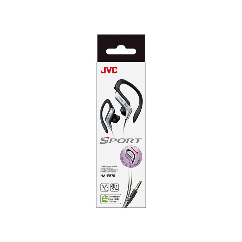 Ecouteurs clip Sport ajustables Noir/Argent - JVC - HAEB75SNU