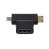 Adaptateur HDMI Femelle vers mini et micro HDMI Mâle Noir - APM - 590462