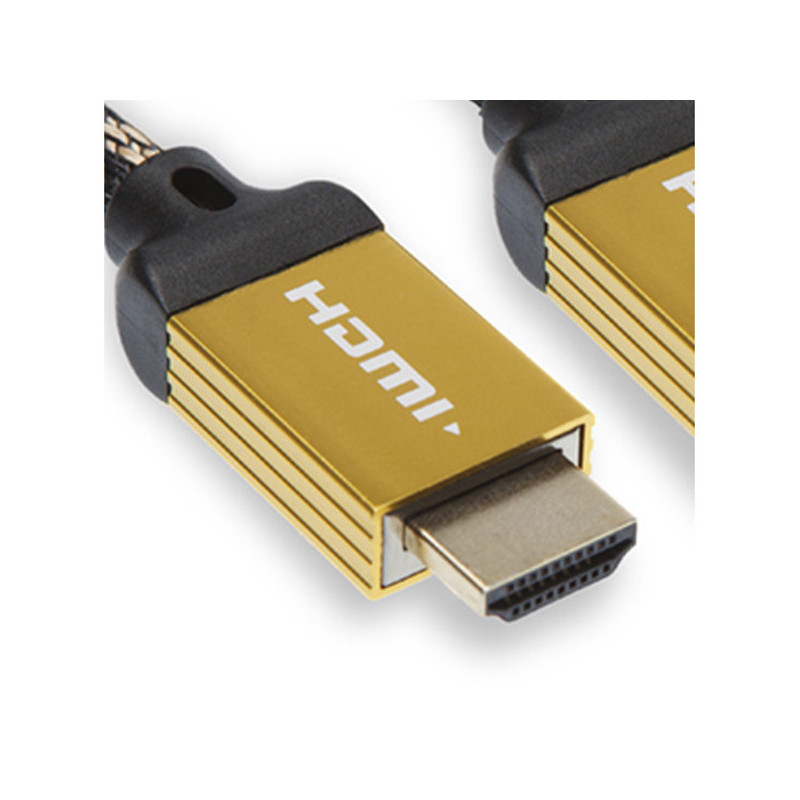 Câble HDMI 4K Ethernet Mâle/Mâle 1.80m Noir/Doré - APM - 590465