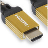 Câble HDMI 4K Ethernet Mâle/Mâle 1.80m Noir/Doré - APM - 590465