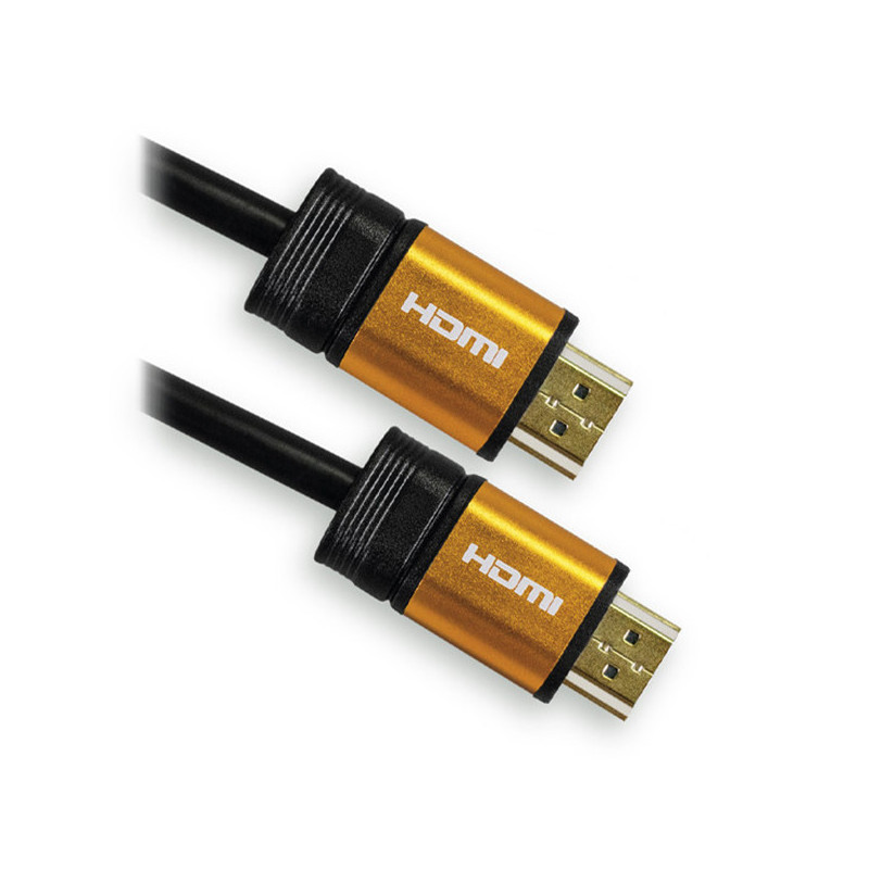 Câble HDMI 4K Ethernet Mâle/Mâle 3m Noir/Doré - APM - 590467