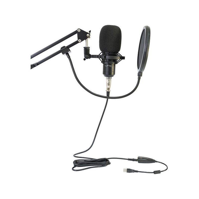 Microphone USB Condensateur pour Enregistrement/Streaming/Podcast Noir - IBIZA SOUND - STM200-PLUS