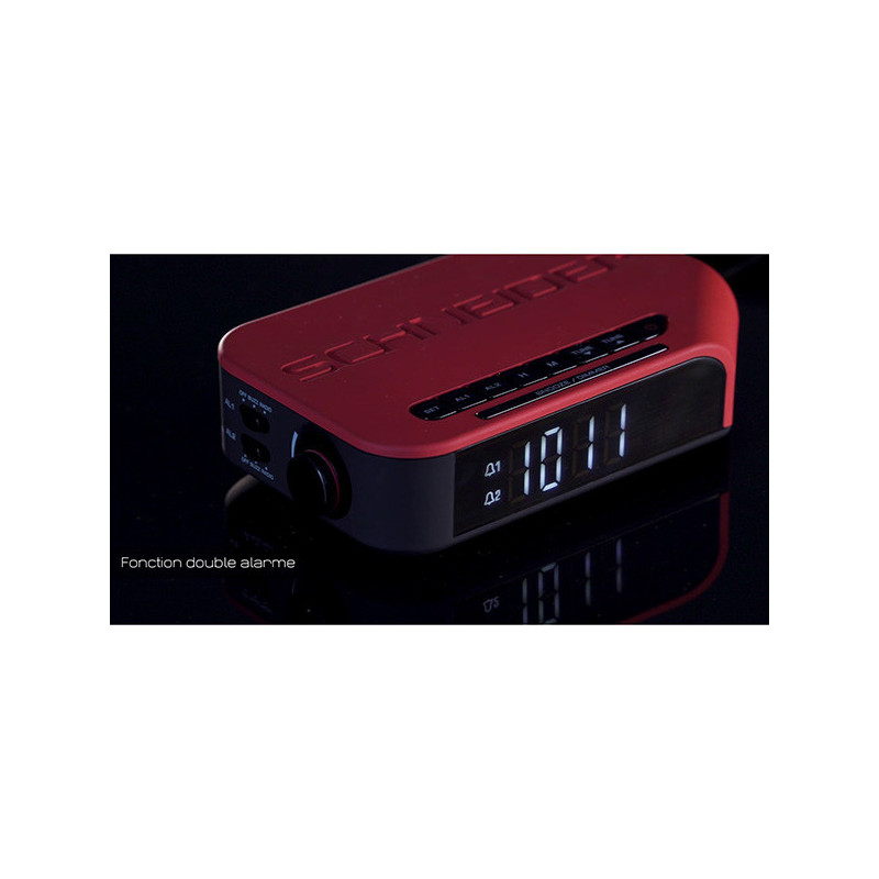 Radio-réveil double alarme Viva Rouge - SCHNEIDER - SCCG310ACLRED