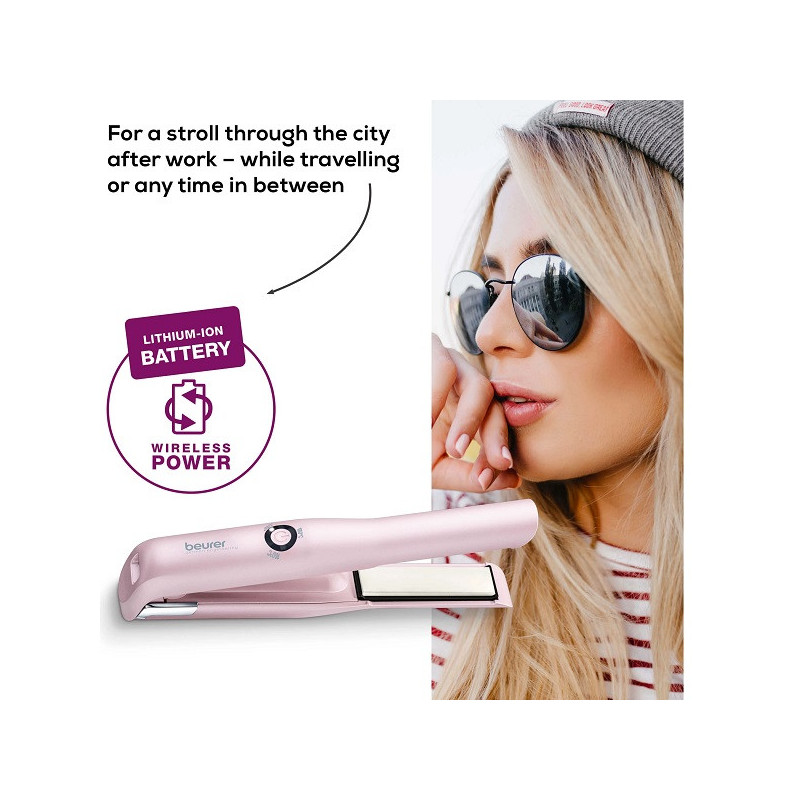 Lisseur à cheveux sans fil Rechargeable HS 20 New Rose - BEURER - HS20MINI