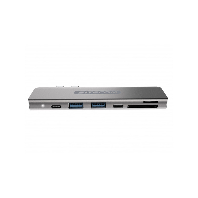 Adaptateur Multiport Dual USB-C PD pour Apple/MacBook Pro CN-391 Gris - SITECOM - 00191230