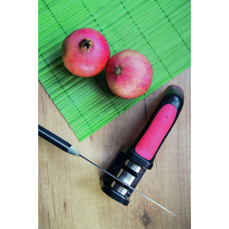 Sharpeners Aiguiseur Couteaux Manuel Fait + Tpe Rouleaux Carbure Céramique  Couleur Noir Rouge