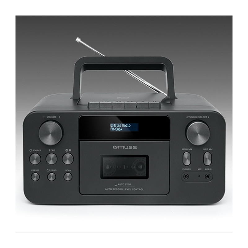 Radio Enregistreur Cassette CD Portable Bluetooth DAB+/FM Noir - MUSE