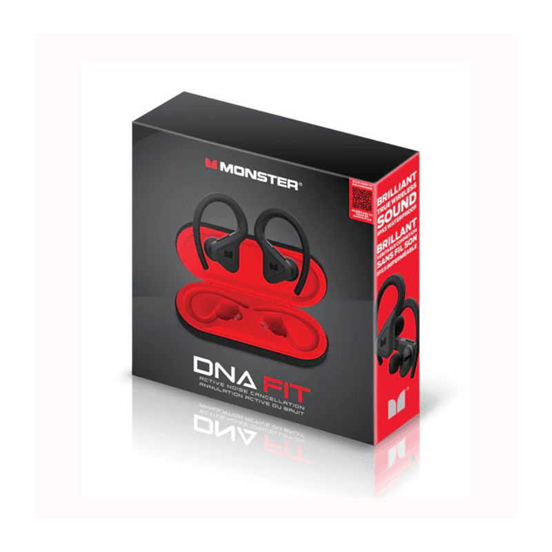 Écouteurs True Wireless DNA Fit Noir/Rouge - MONSTER - MONSTERDNAFITNOIRETROUGE