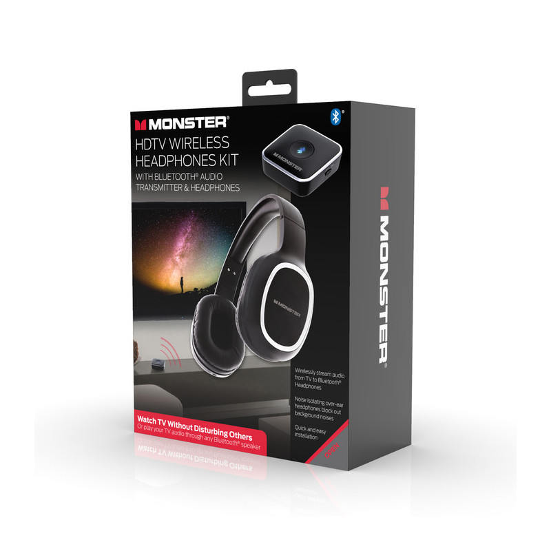 Casque TV + Transmetteur Bluetooth Noir - MONSTER - MONSTERCASQUEHDTV