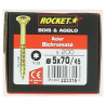 Boîte de 200 Vis Rocket Tête Fraisée Étoile 5x70mm - ROCKET