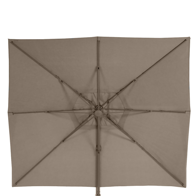 Parasol déporté rectangulaire inclinable Éléa Noisette