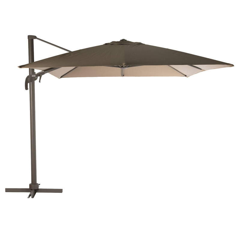 Parasol déporté rectangulaire inclinable Éléa Noisette