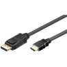 Câble DisplayPort Mâle vers HDMI Mâle 2m Noir - GENERIQUE - CAB_DP_DVID_2.00M