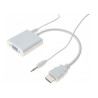 Convertisseur HDMI Mâle vers VGA Femelle avec Audio Blanc - GENERIQUE - ADA_HDMI_VGA+AUDIO