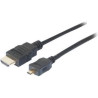 Câble HDMI micro mâle pour HDMI mâle avec Ethernet 1m Noir - CUC EXERTIS CONNECT - CAB_HDMI_MICROH_1M