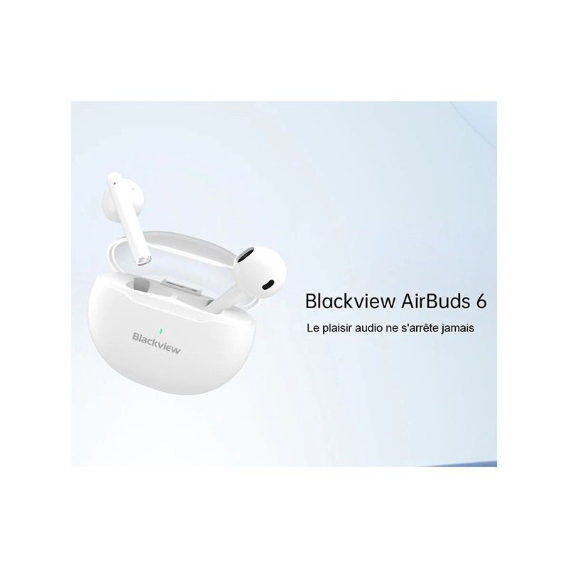 Ecouteurs Bluetooth 5.3 Airbuds 6 Dernière Version Blanc - BLACKVIEW - CAS_BV_AIRBUDS_6