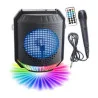 Enceinte lumineuse karaoke Bluetooth 20W Noir - INOVALLEY - INHP74BTH