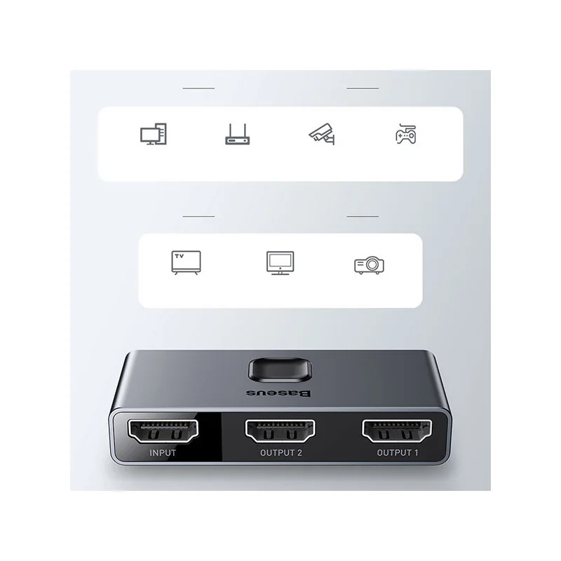 Répartiteur HDMI Matriciel HUB 2en1 Gris Sidéral - BASEUS - BAS219700