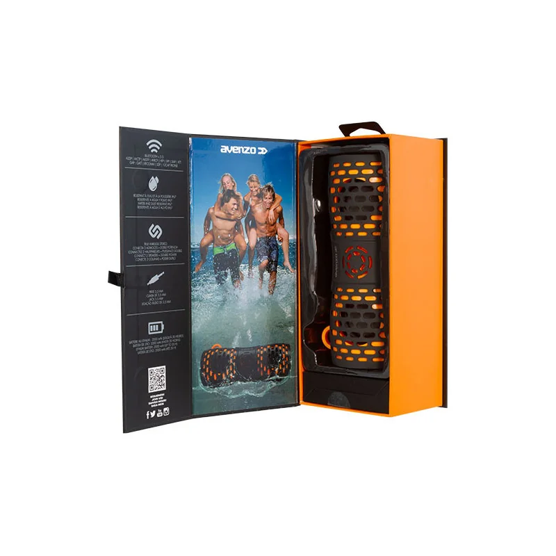 Enceinte WaterProof Bluetooth 12W Noir/Orange - AVENZO - AVSP3001BO