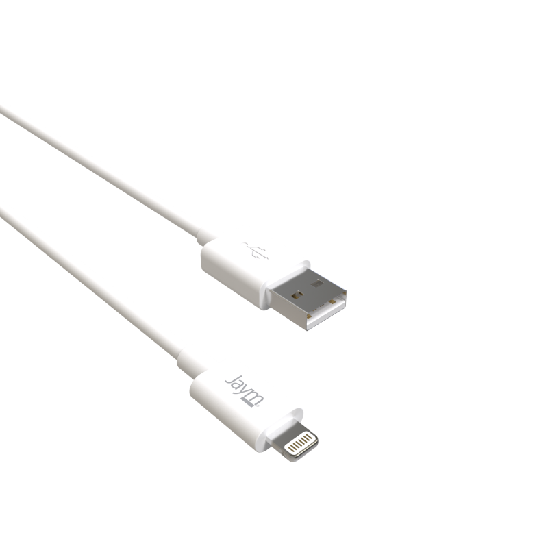Chargeur usb + câble lightning - Longueur du câble : 3 mètres Couleur :  blanc Courant : 1000 mA Puissance : 5 Watt