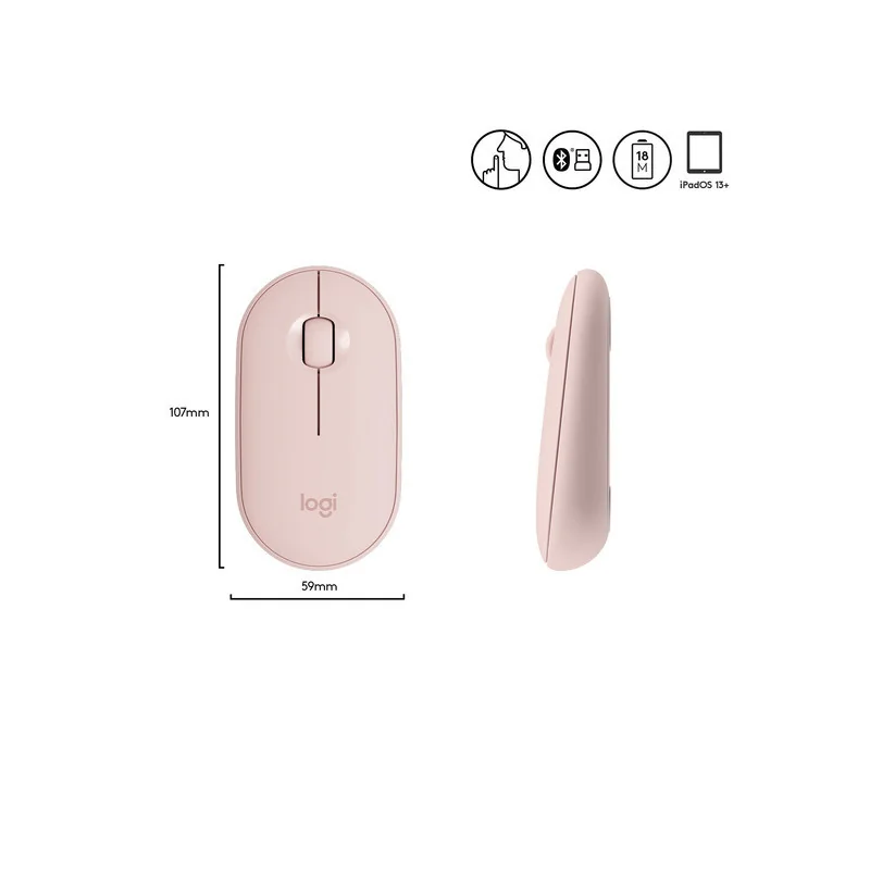 Souris sans fil Pebble M350 Rose - LOGITECH - LOG_910-005717