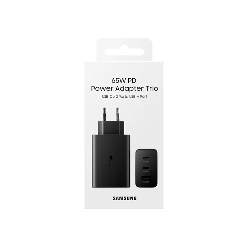 Triple Chargeur maison USB 65W Power Delivery Noir - SAMSUNG