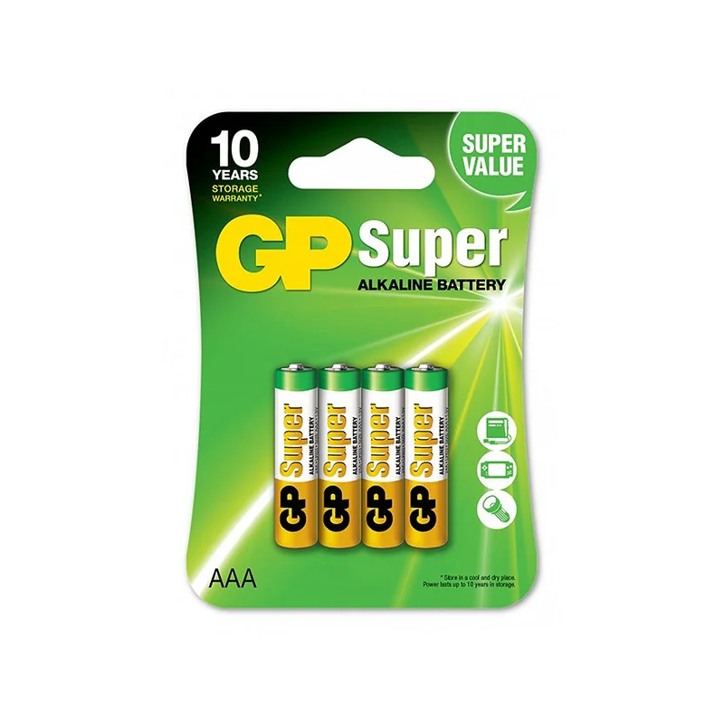 Piles AAA Alkaline Super 1,5V - GP - 5507