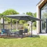 Parasol Éléa 3x4m Inclinable Gris-Ardoise - HESPERIDE