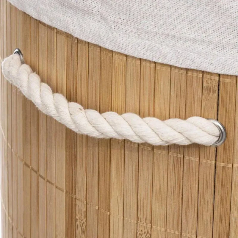 Panier à Linge Rond Bambou 48L Naturel - 5FIVE SIMPLY SMART