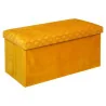 Pouf pliant double Liam Velours Jaune moutarde - ATMOSPHERA