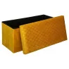 Pouf pliant double Liam Velours Jaune moutarde - ATMOSPHERA