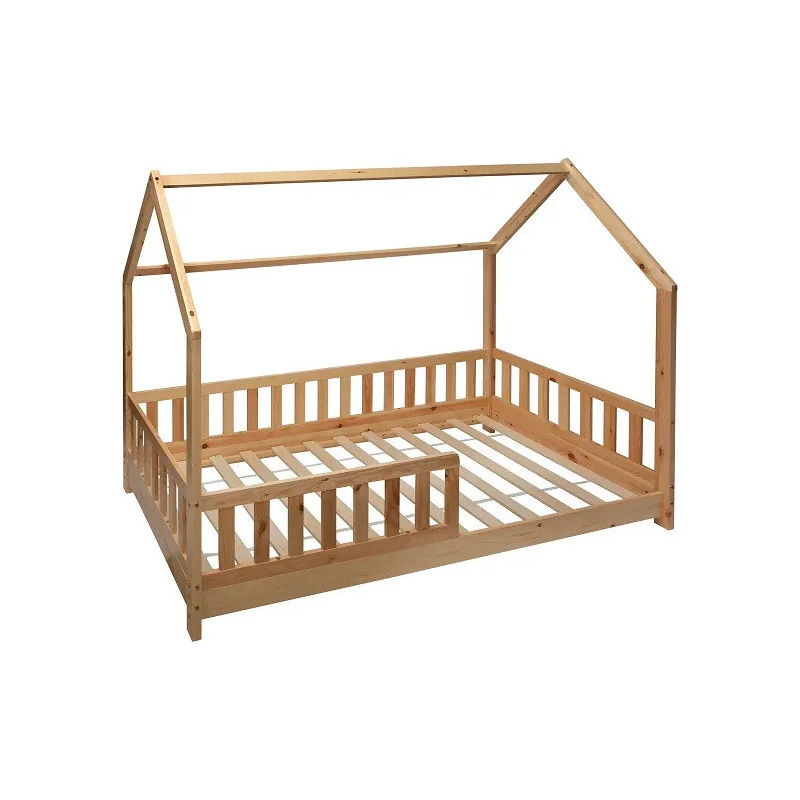 Lit cabane enfant Bosco Bois 90x190cm Naturel - ATMOSPHERA