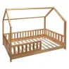 Lit cabane enfant Bosco Bois 90x190cm Naturel - ATMOSPHERA