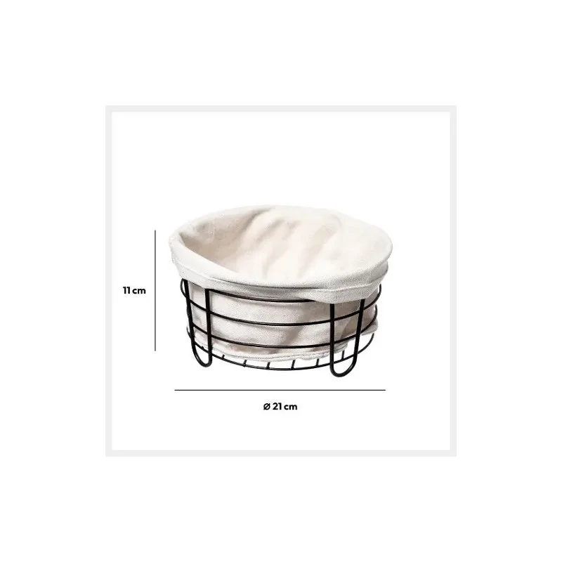 Panier multi-usage métal Bistrot 21cm Blanc/Noir - 5FIVE SIMPLY SMART