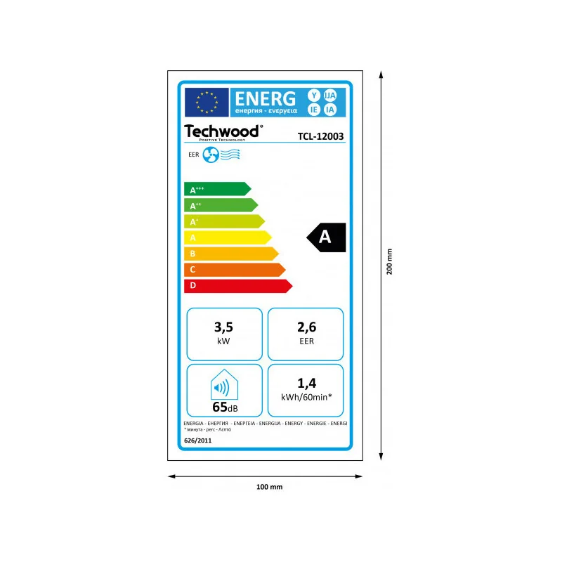 Climatiseur mobile 12000 BTU Blanc - TECHWOOD - CLIMTCL012TECH