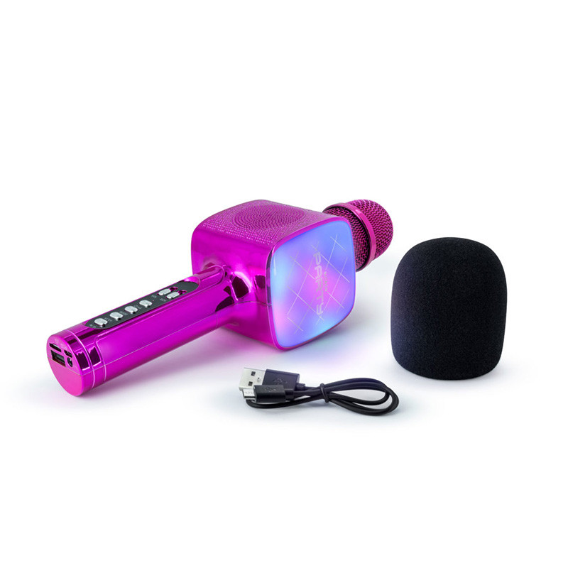 Microphone Karaoké avec effets lumineux Rose - BIGBEN